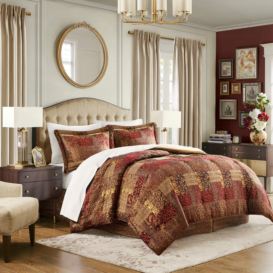 Galleria Red 4-Piece Comforter Set By Croscill – Latest Bedding