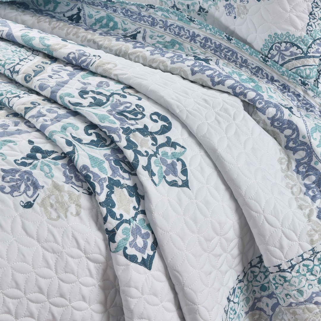 Afton Blue 3-Piece Quilt Set Quilt Sets By J. Queen New York