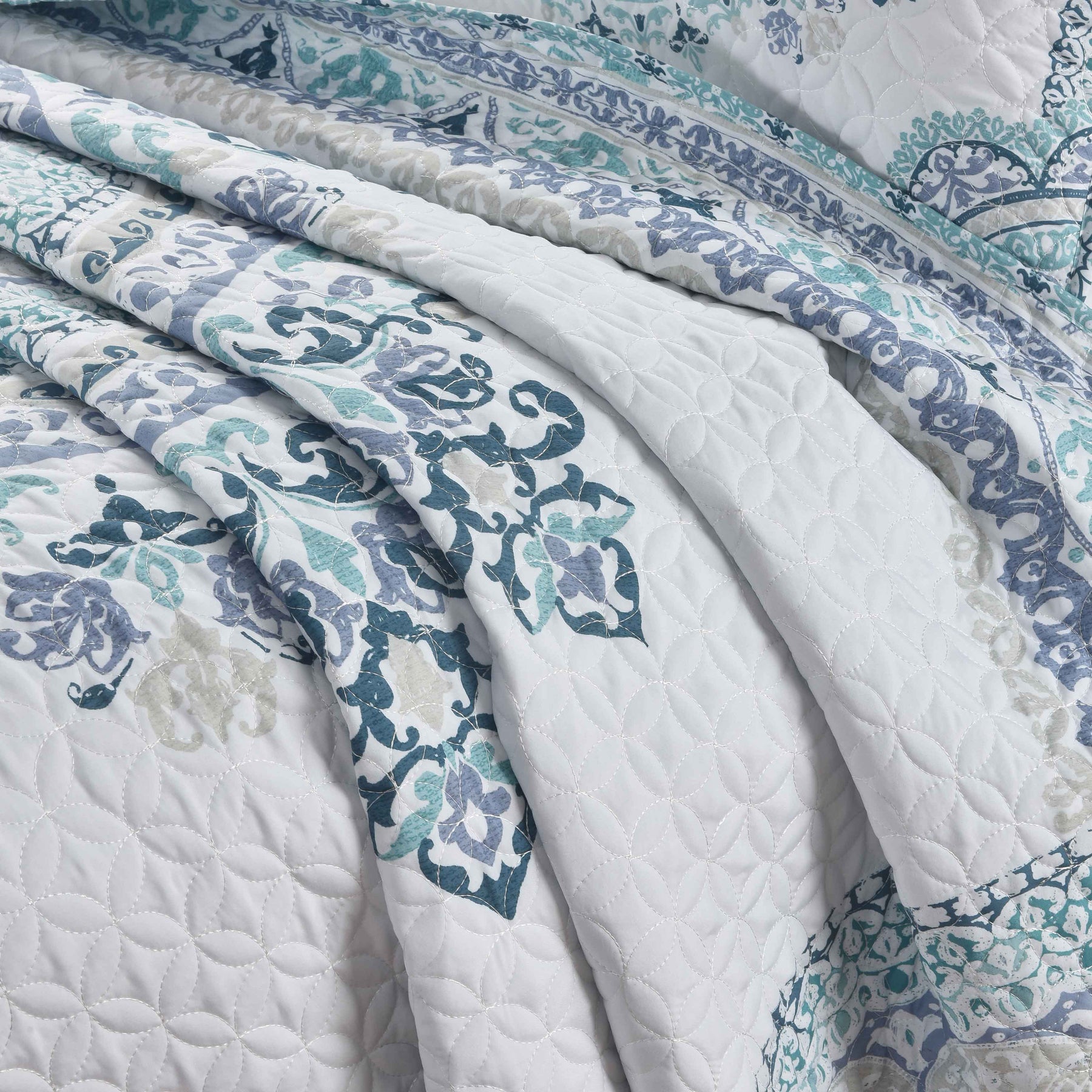 Afton Blue 3-Piece Quilt Set – Latest Bedding