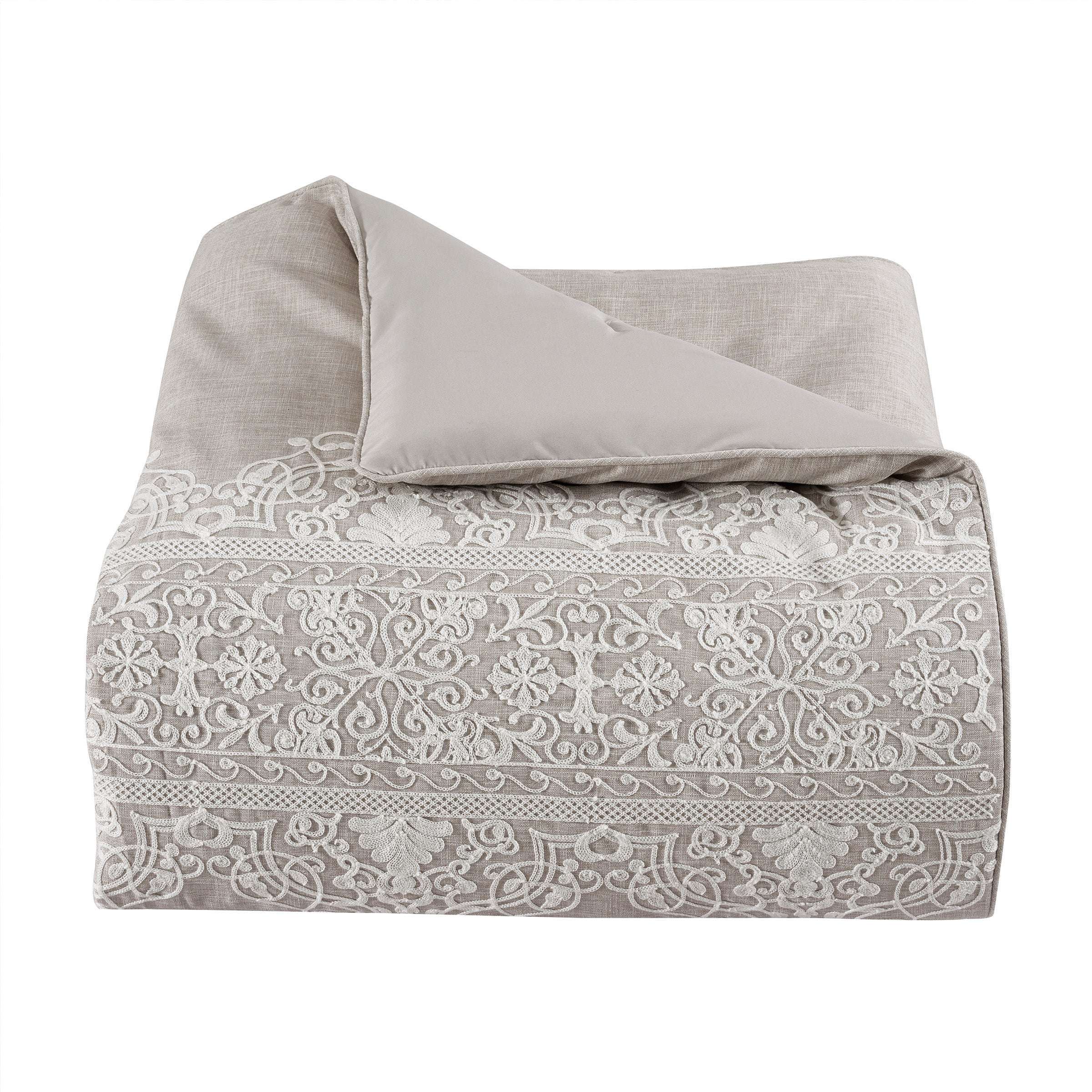 Aimee Beige 4-Piece Comforter Set By J Queen