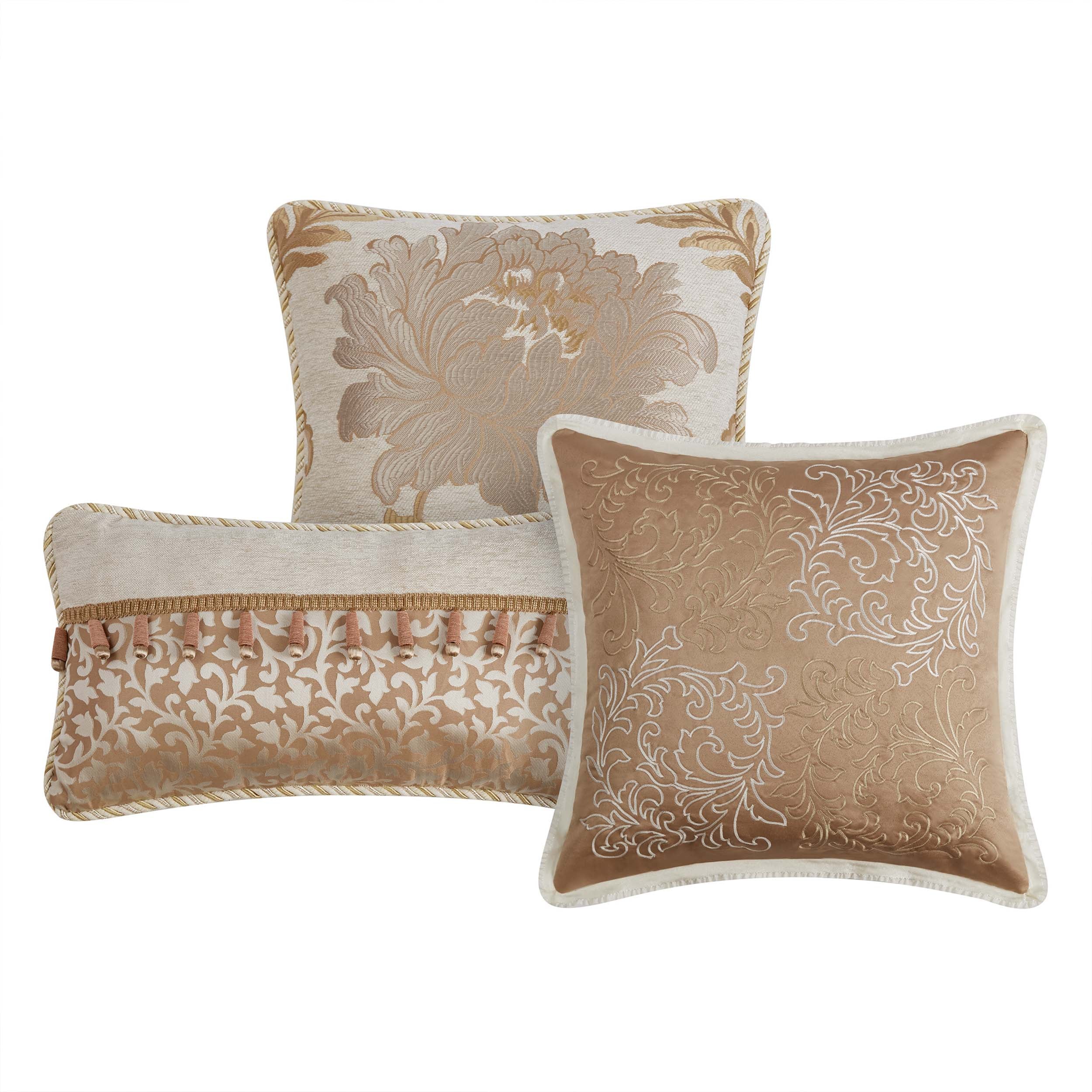 White and outlet gold decorative pillows