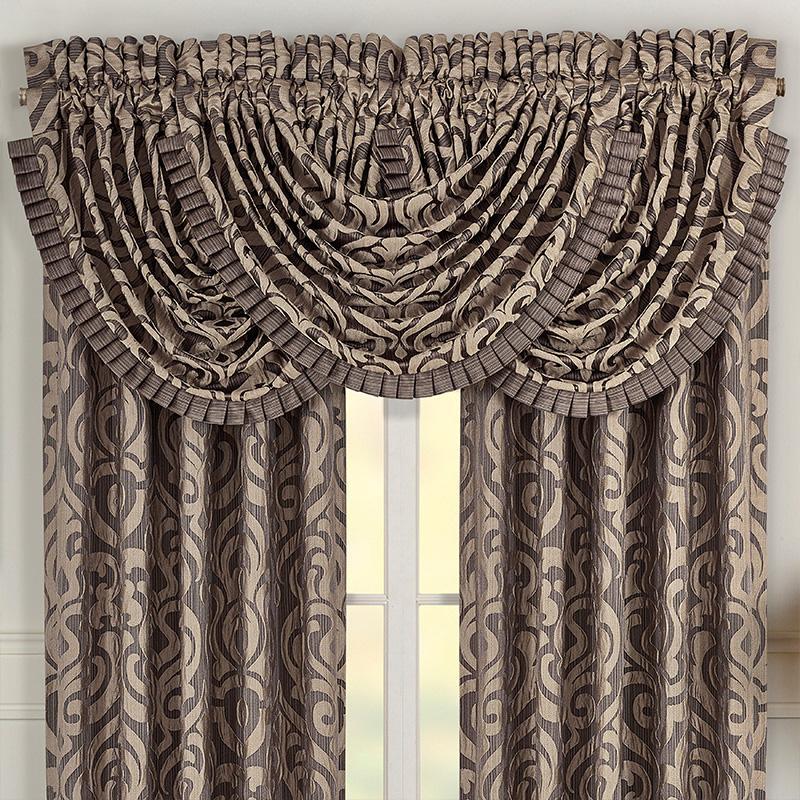 Astoria MINK Waterfall Window Valance By J Queen Window Valances By J. Queen New York