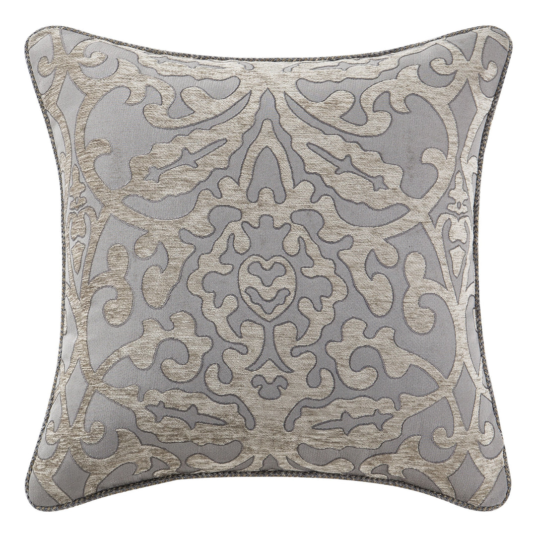 Carrick Silver/Antique Gold Square Pillow - 18" x 18" Throw Pillows By Waterford