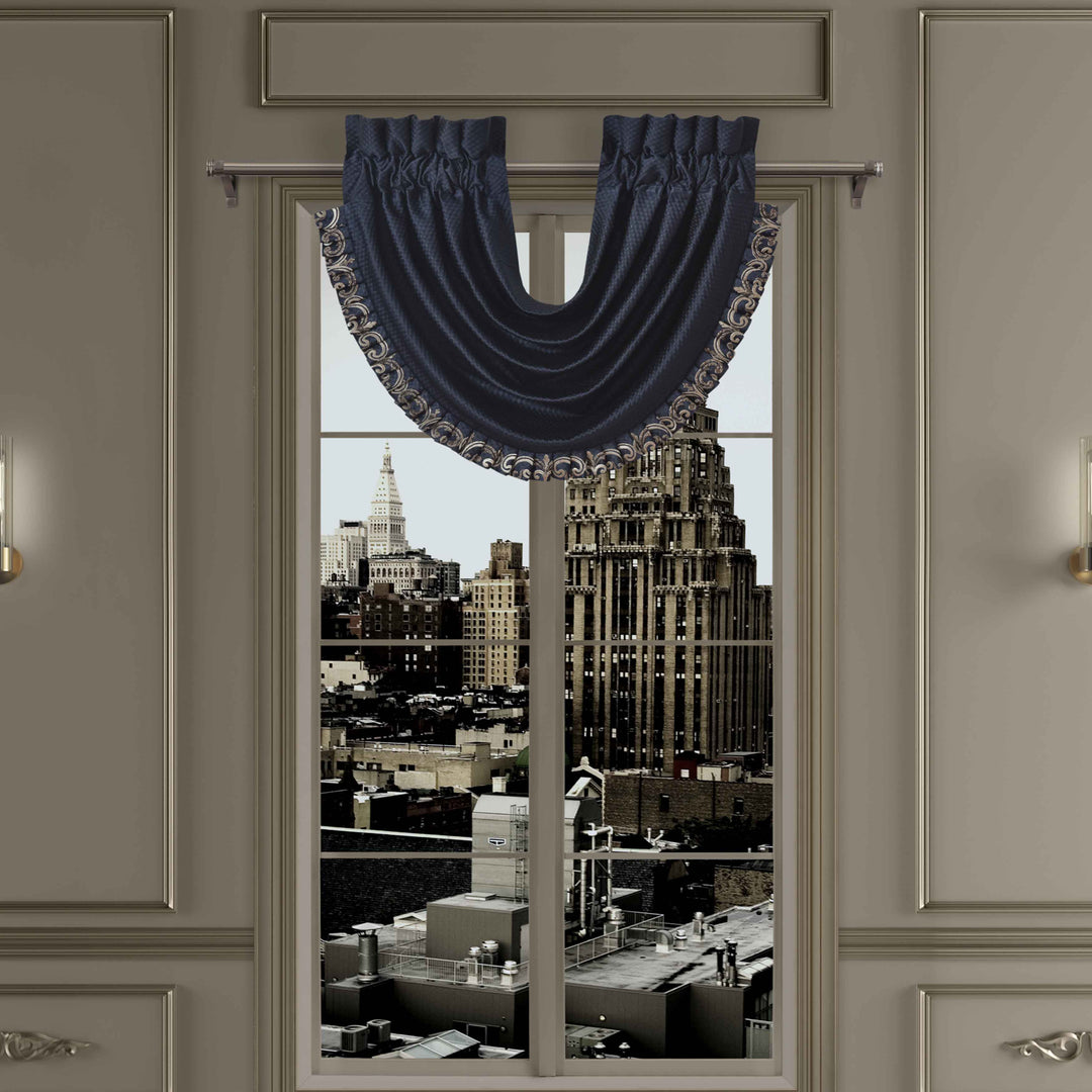 Caruso Blue Waterfall Window Valance Window Valances By J. Queen New York