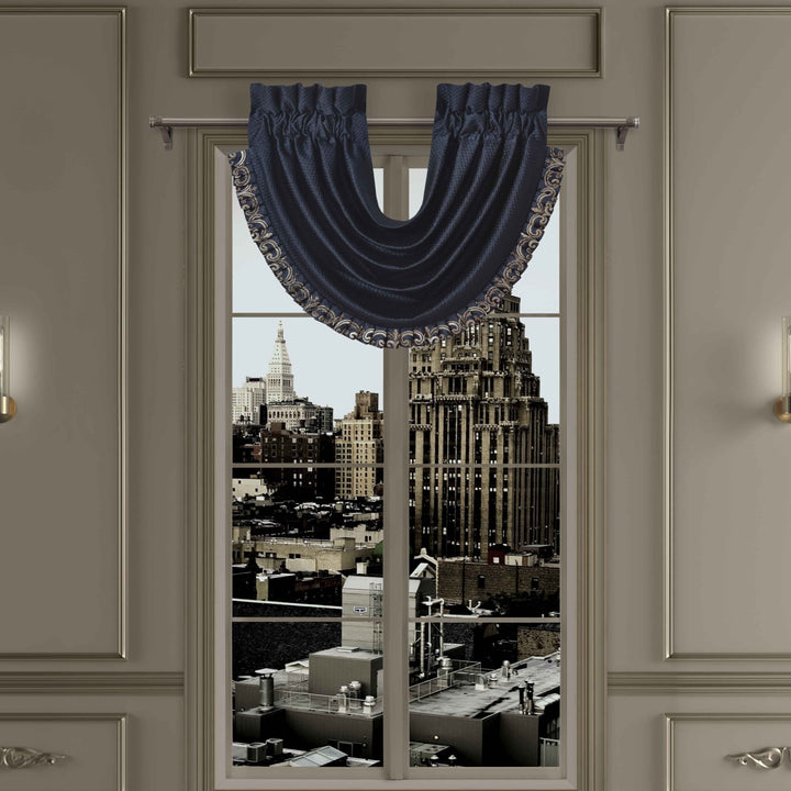 Caruso Blue Waterfall Window Valance Window Valances By J. Queen New York