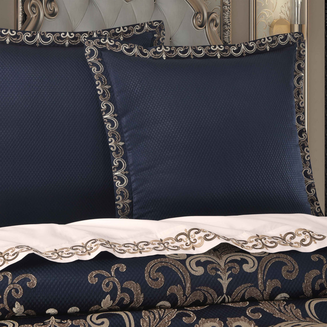 Caruso Blue Euro Sham- Euro Sham By J. Queen New York