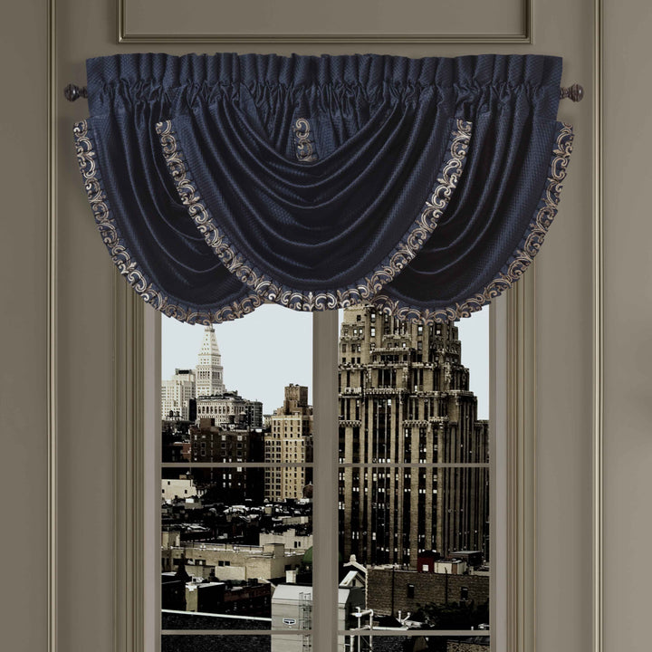 Caruso Blue Waterfall Window Valance Window Valances By J. Queen New York