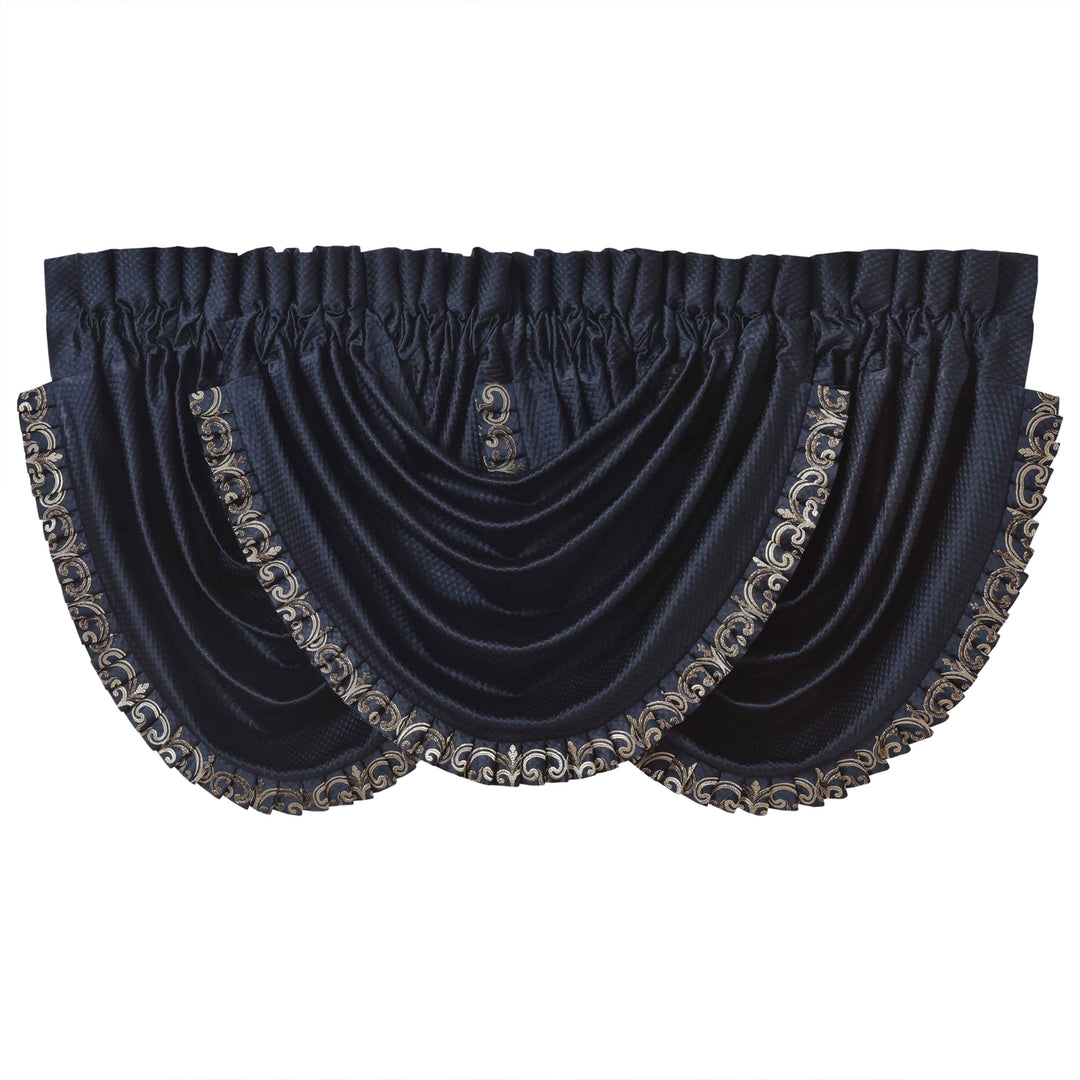 Caruso Blue Waterfall Window Valance Window Valances By J. Queen New York