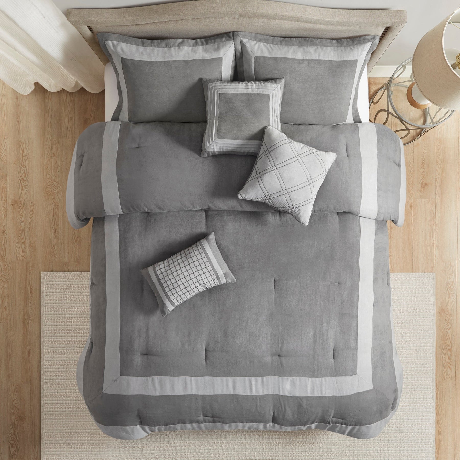 Dax Gray Microsuede 7-Piece Comforter Set – Latest Bedding