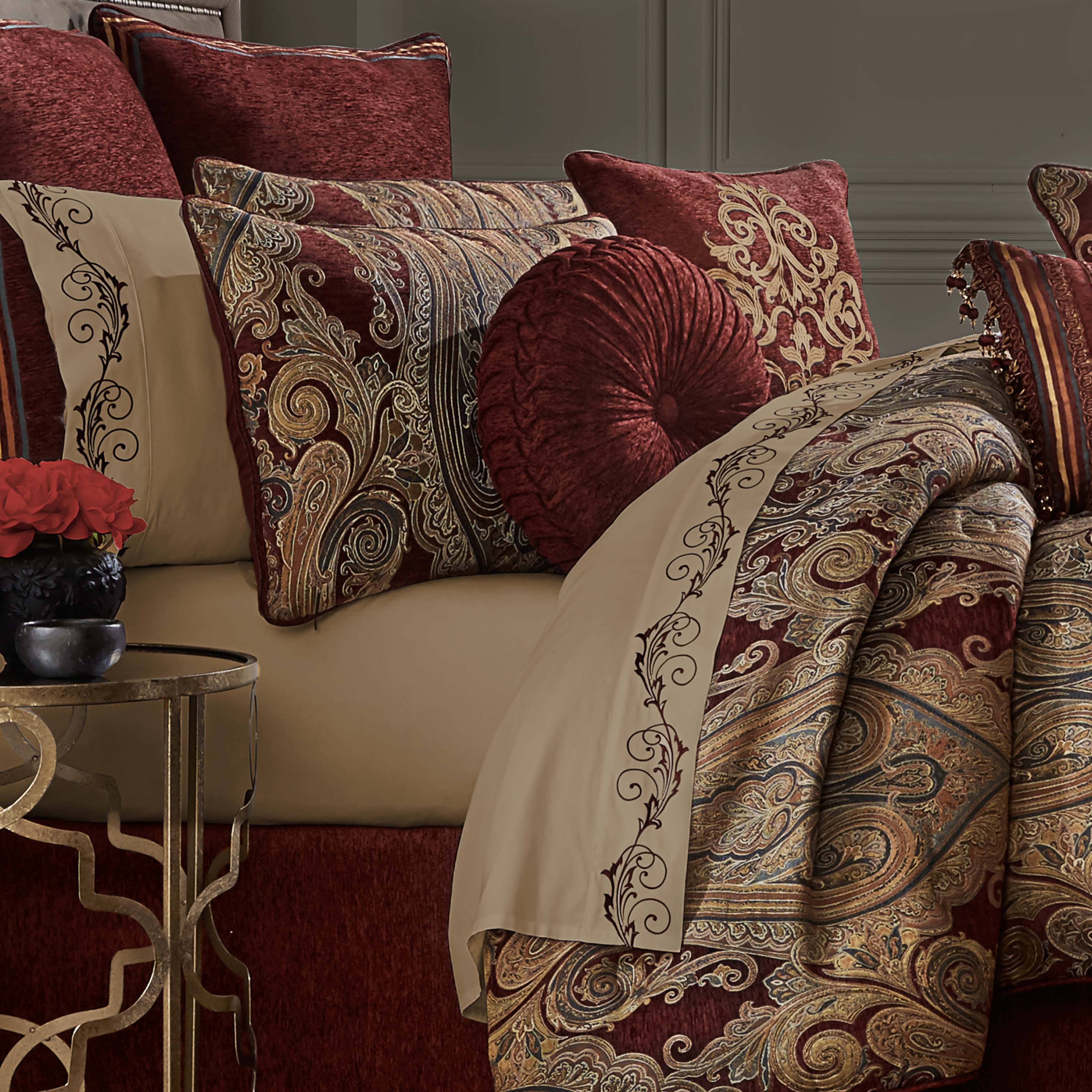 Garnet Red 4-Piece Comforter Set By J Queen – Latest Bedding