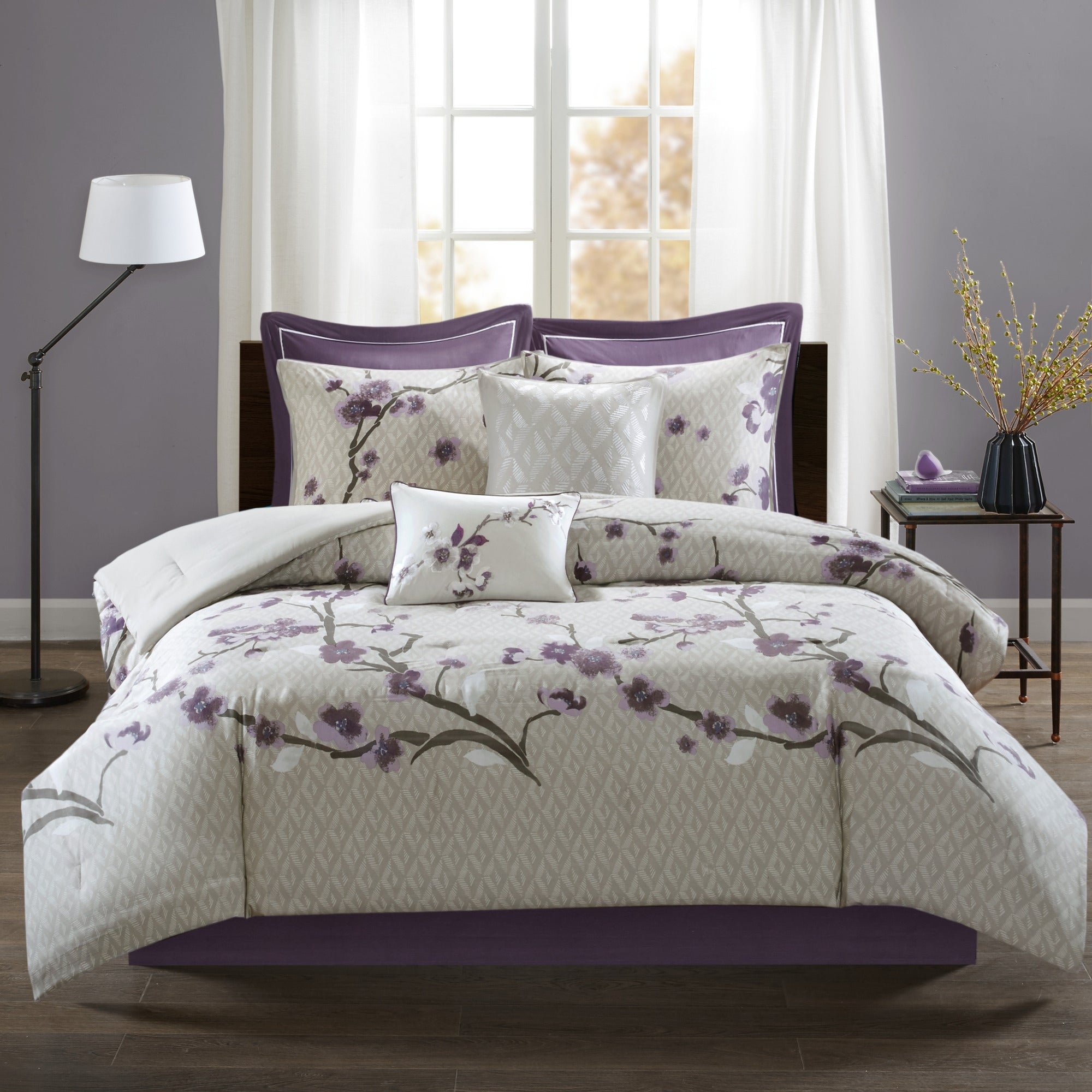 Purple queen store size comforter set