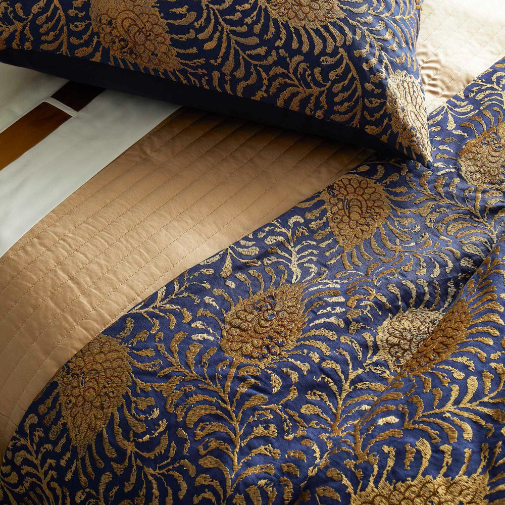 Kinrande Marine/Gold Duvet Cover Duvet Covers By Ann Gish