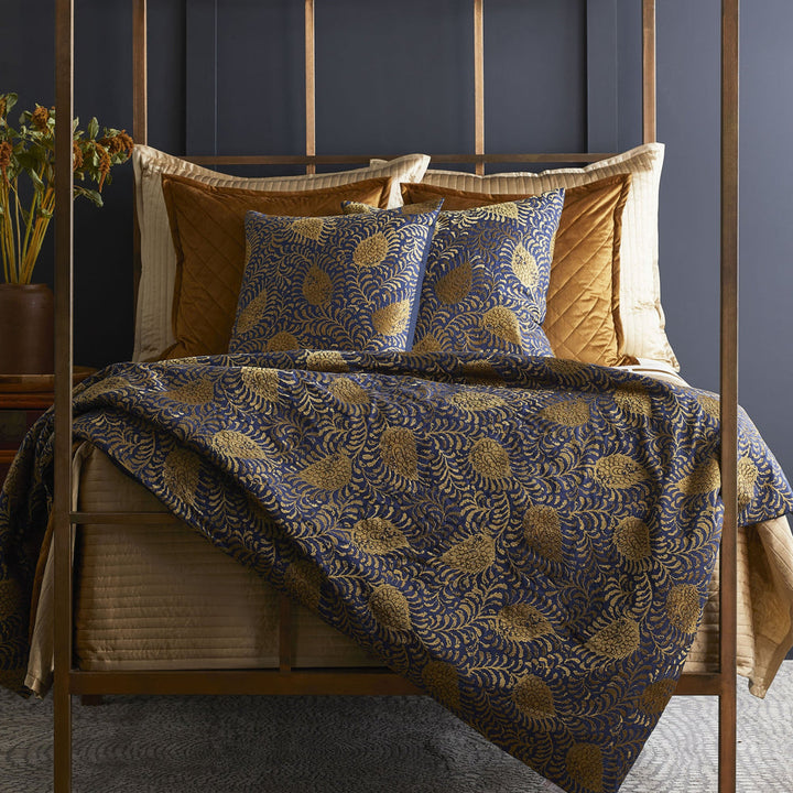 Kinrande Marine/Gold Duvet Cover Duvet Covers By Ann Gish