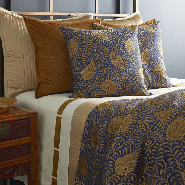 Kinrande Marine/Gold Throw Throw Pillows By Ann Gish