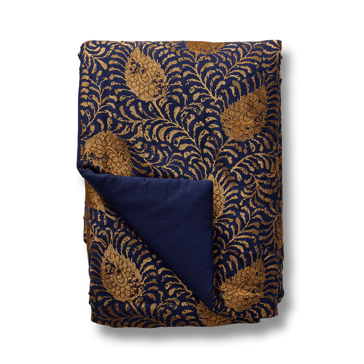 Kinrande Marine/Gold Throw Throw Pillows By Ann Gish