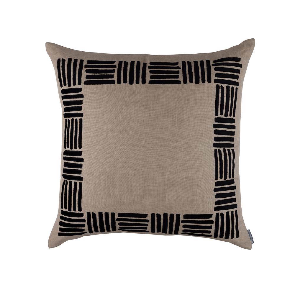 Aspen Dark Sand Black Euro Decorative Throw Pillow 28" x 28" Throw Pillows By Lili Alessandra