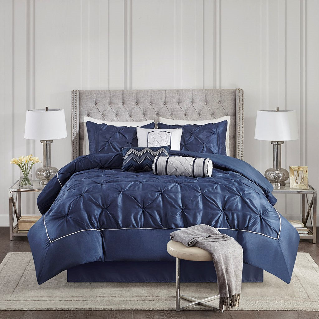 Madison Park Bedding Page 3 Latest Bedding   LaurelNavy7 PieceComforterSet 1 