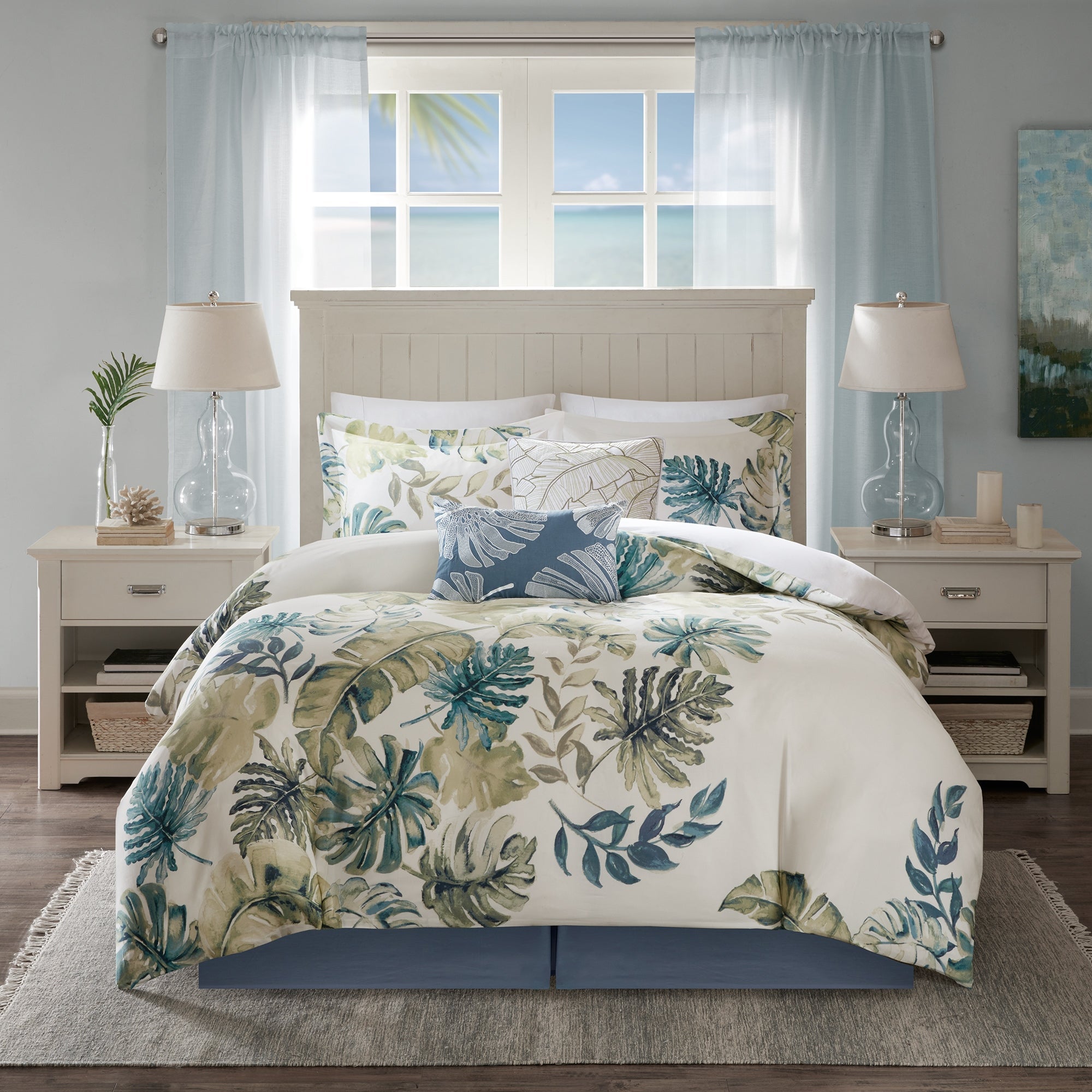 Home Mila 5-piece Comforter Set, Queen store Bedding In Light Teal