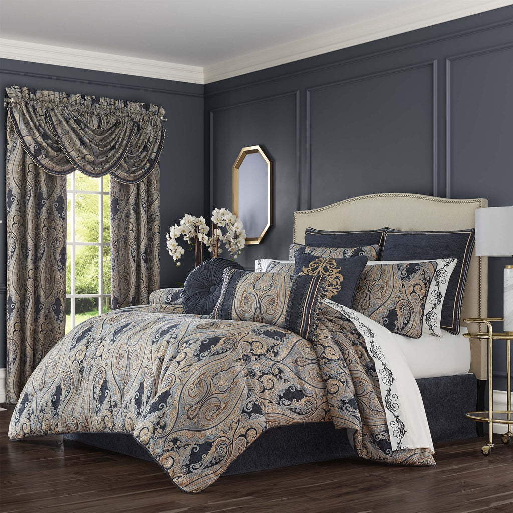 Luciana Indigo 4-Piece Comforter Set By J Queen