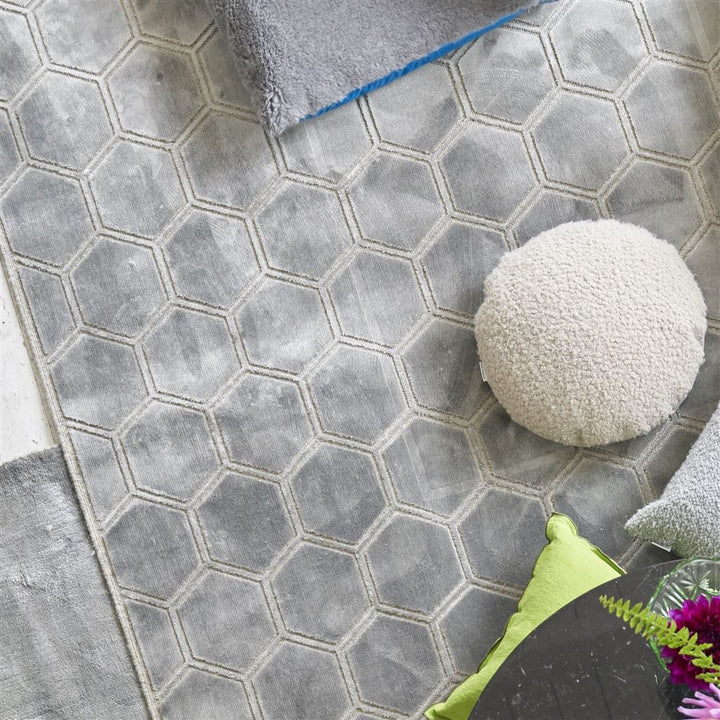 Manipur Silver Floor Rug Rug By Designers Guild