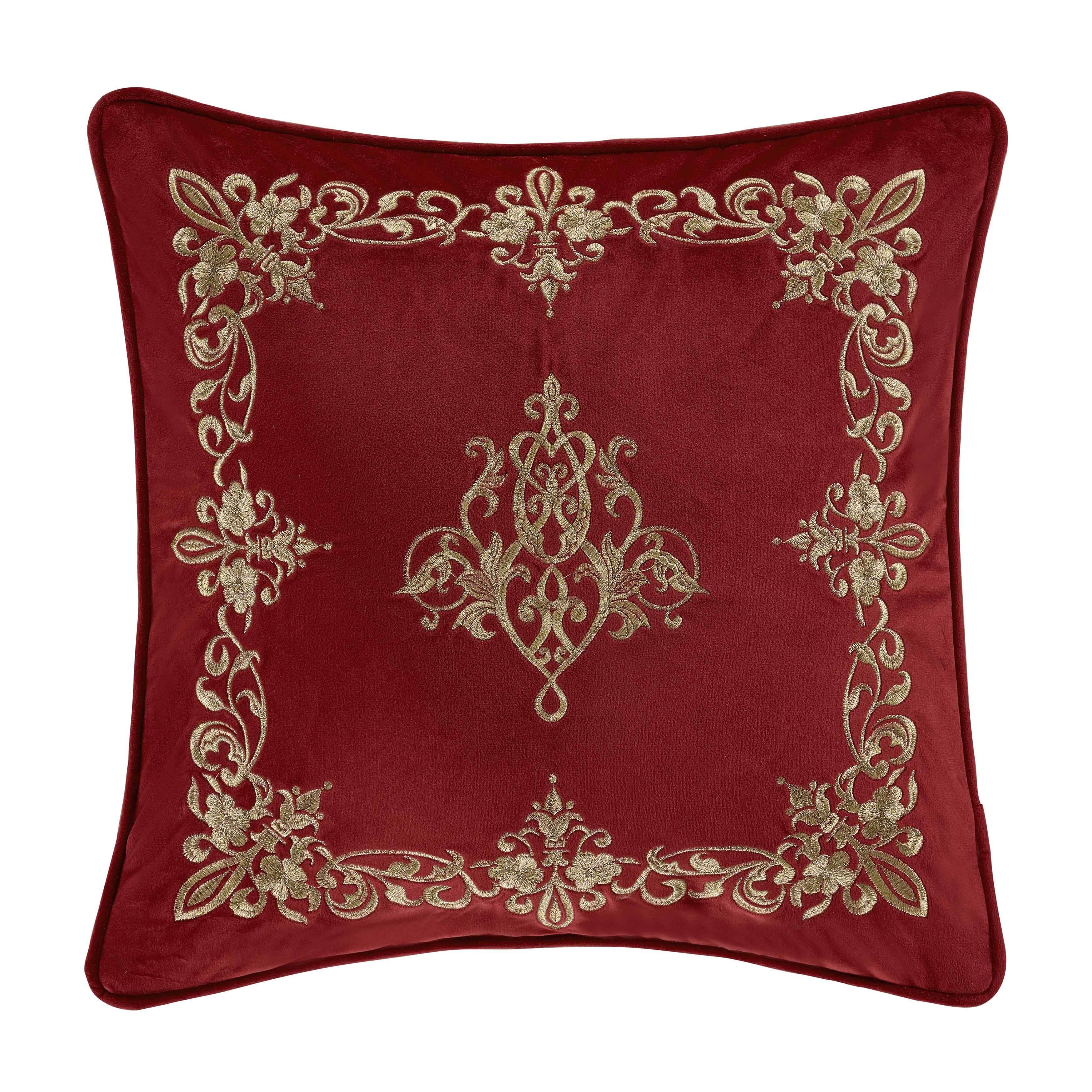 Noelle Crimson Square Decorative Throw Pillow 18 x 18 Latest Bedding