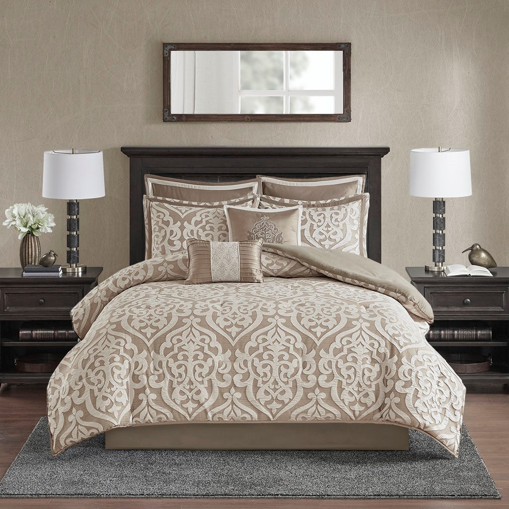 Madison Park Bedding Page 2 Latest Bedding   OdetteTan8 PieceComforterSet 1 