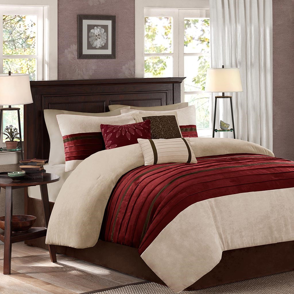 Madison Park Bedding Latest Bedding   PalmerRed7 PieceComforterSet 1 