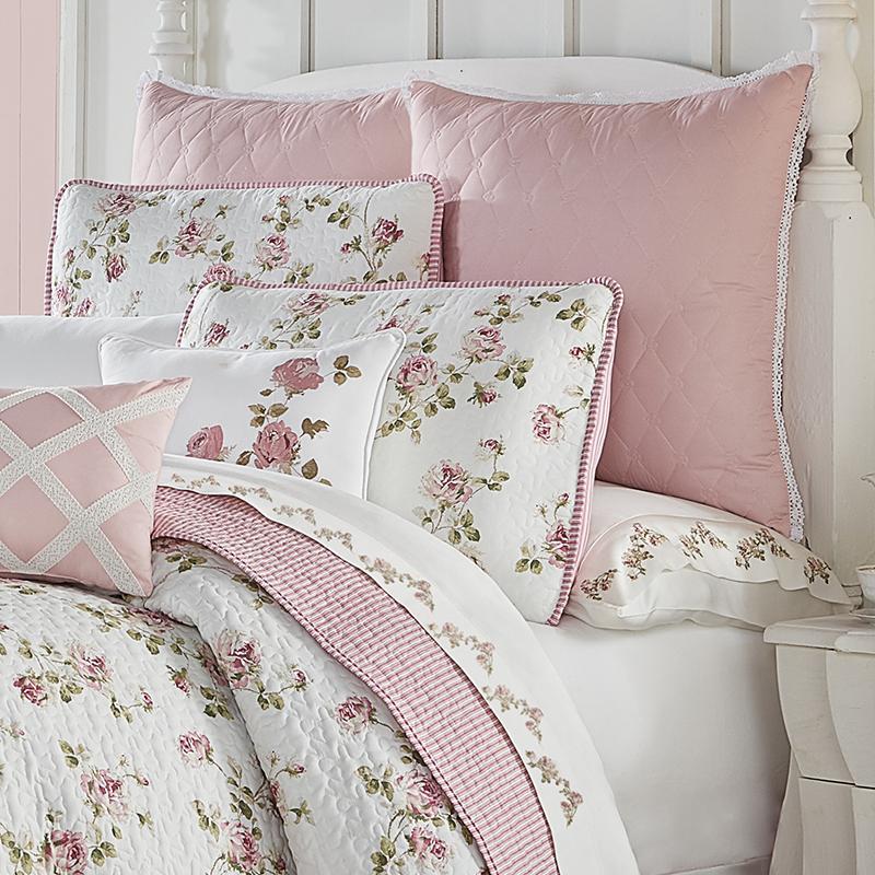  ABREEZE Cotton Quilt Shabby Rose Floral Quilt Set Bedspread  Pink Rose Coverlet Victorian Bedding Set Floral Comforter Sets,Full/Queen :  Home & Kitchen