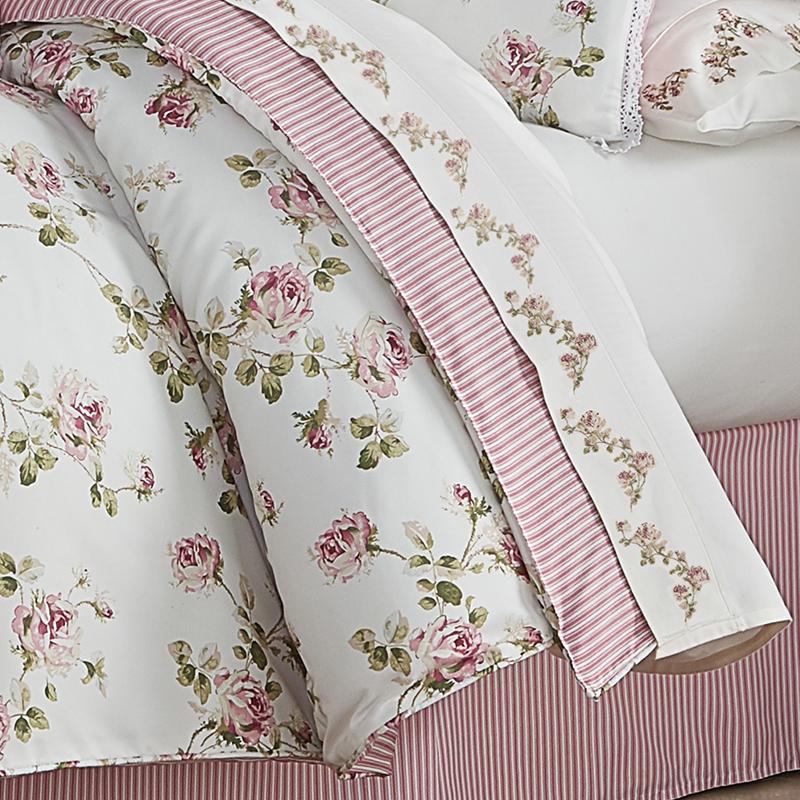 Rosemary Blush Floral Comforter Bedding by Royal Court