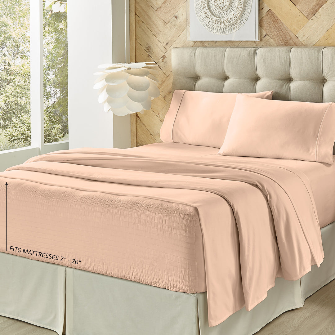 Pale Pink and Black Solid Pure Color Simply Shabby Chic Luxury Full, Queen Size  Bedding Sets 
