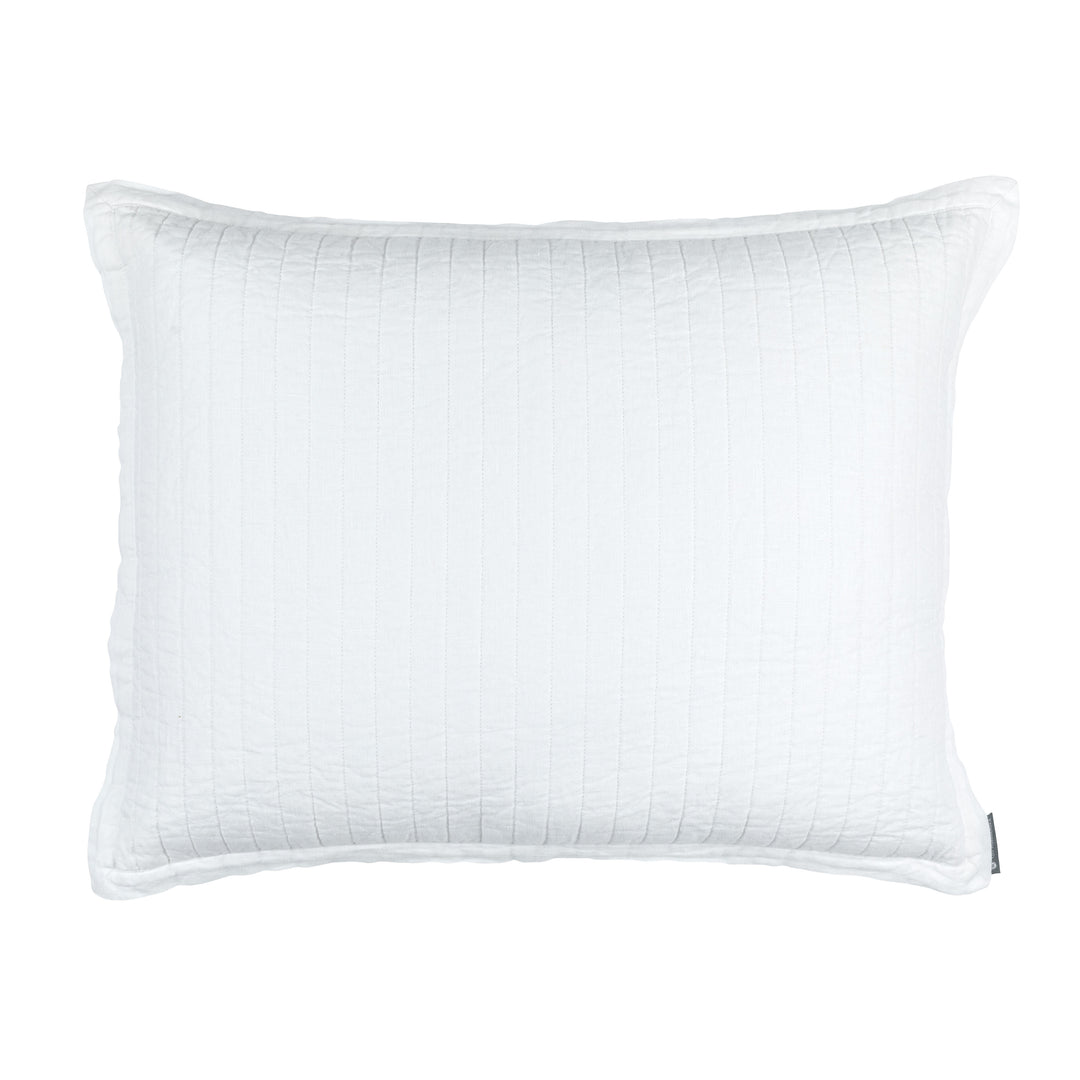 Tessa White Linen Quilted Pillow Throw Pillows By Lili Alessandra