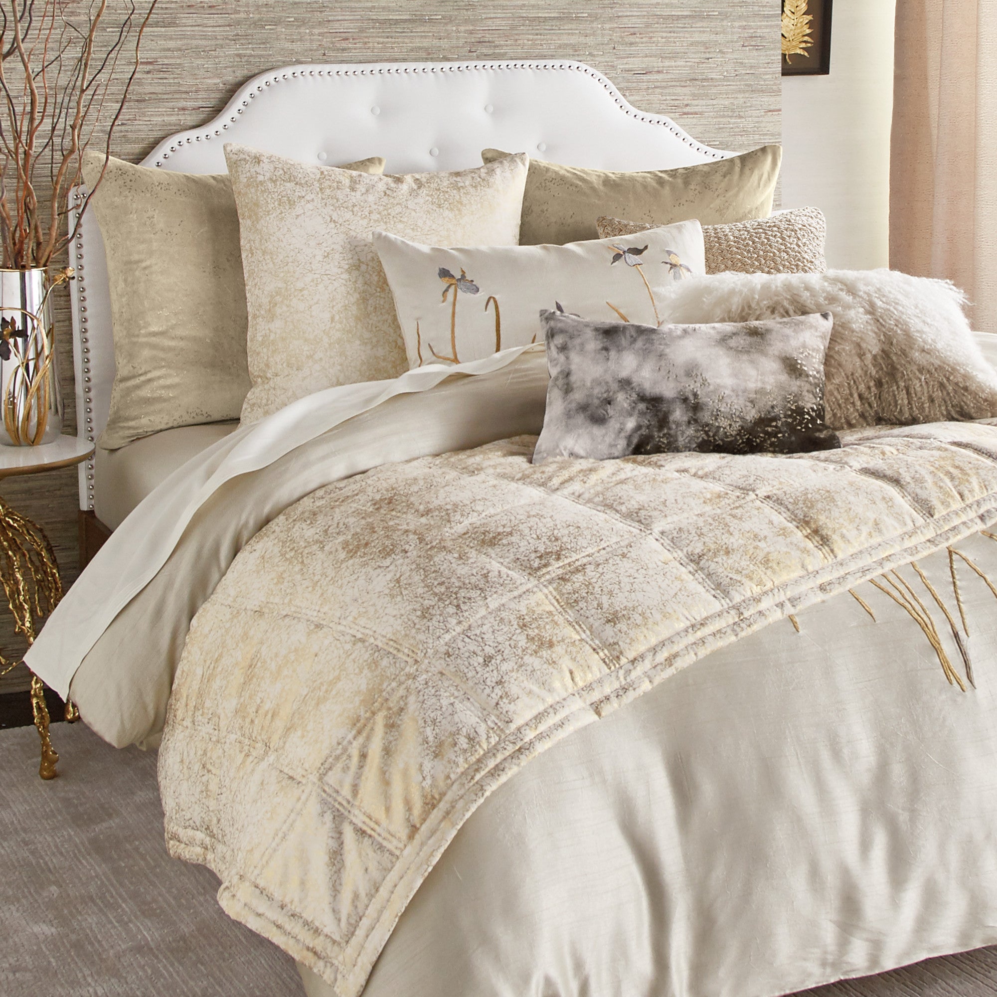 Queen King Size Luxury Comforter Sets 2024 Latest Bedding Page 3   TexturedIvoryQuilt 2D0159QKIV 2D0159QQIV 1 