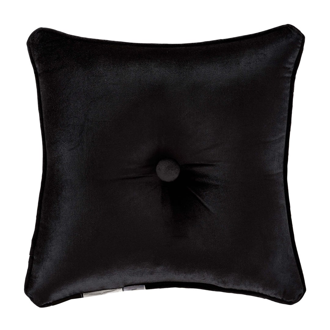 Windham Black Square Decorative Throw Pillow 18" x 18" By J Queen Throw Pillows By J. Queen New York