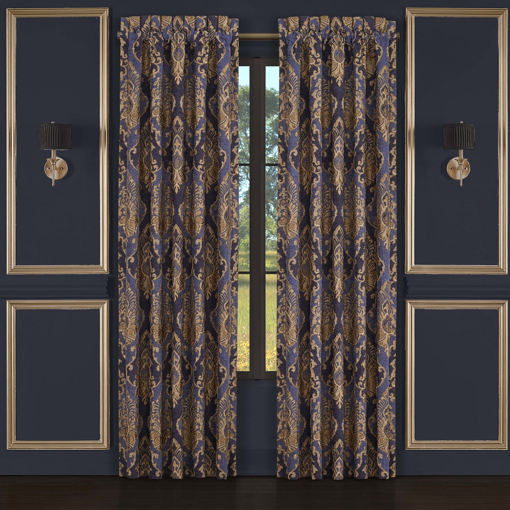 Woodstock Indigo Window Panel Pair (Set of 2) Window Panels By J. Queen New York