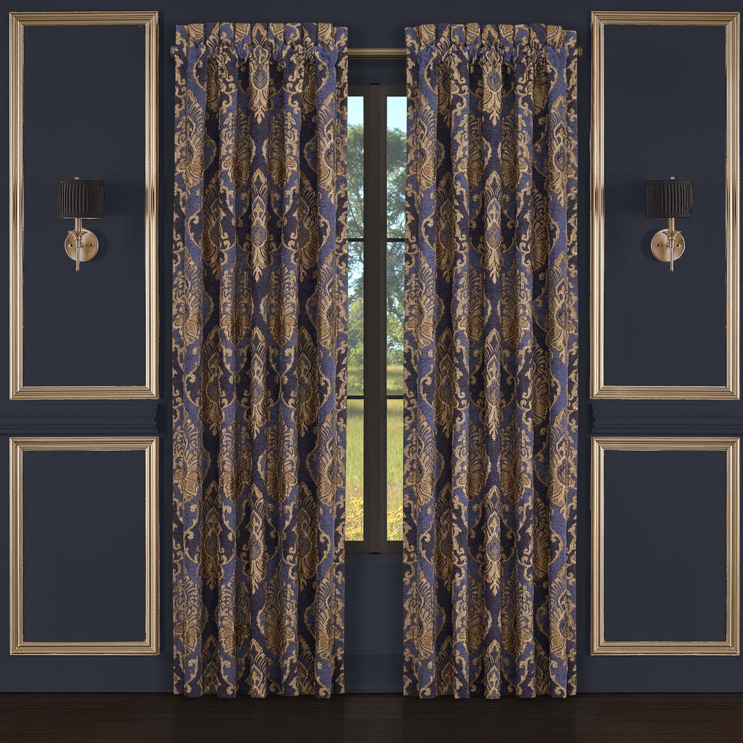 Woodstock Indigo Window Panel Pair (Set of 2) Window Panels By J. Queen New York