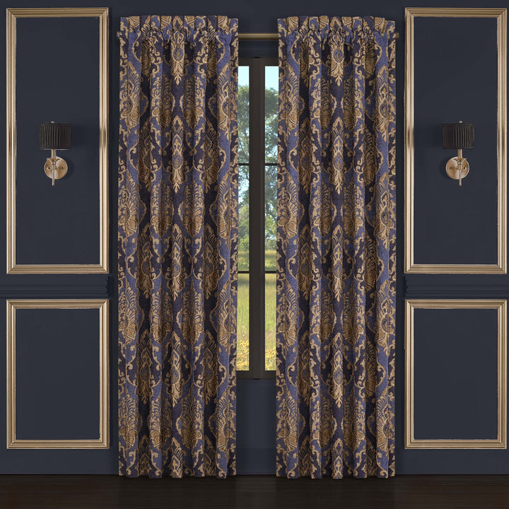 Woodstock Indigo Window Panel Pair (Set of 2) Window Panels By J. Queen New York