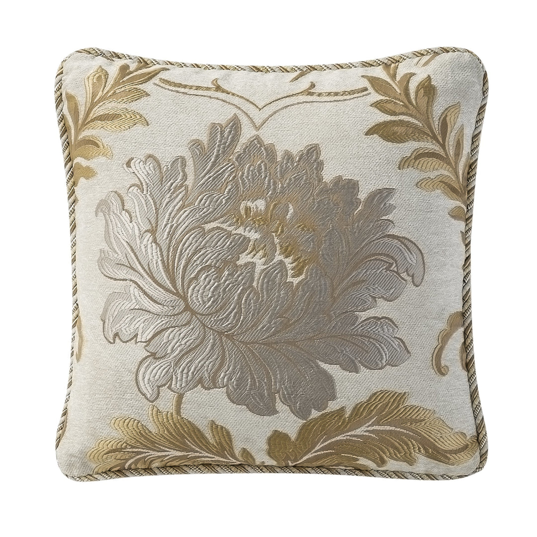 Ansonia Ivory Square Dec Pillow 18" x 18" Throw Pillows By Waterford