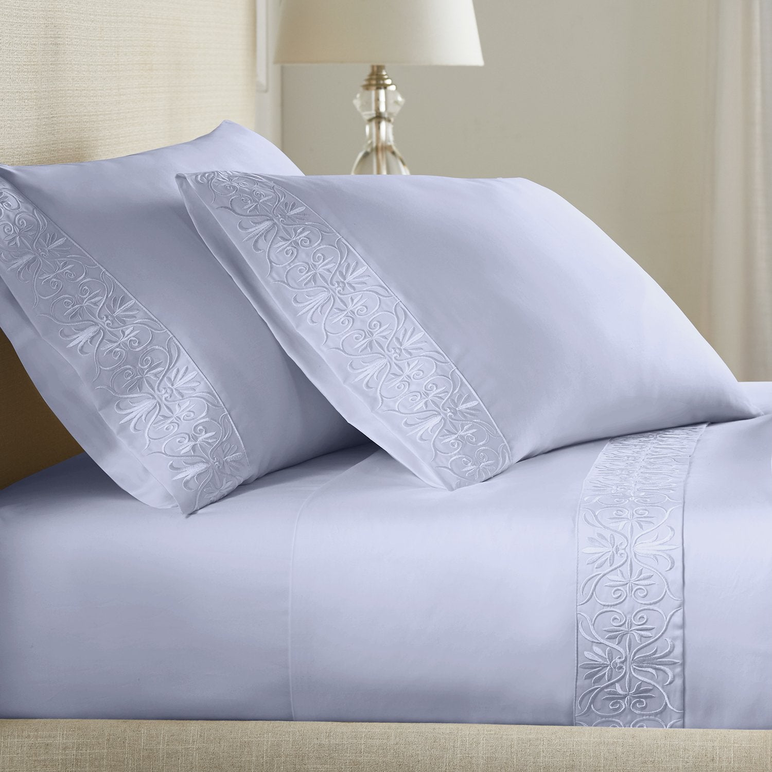 100% 60s Cotton Embroidery Bedding Set Embroidered Bed 2024 Sheet Set